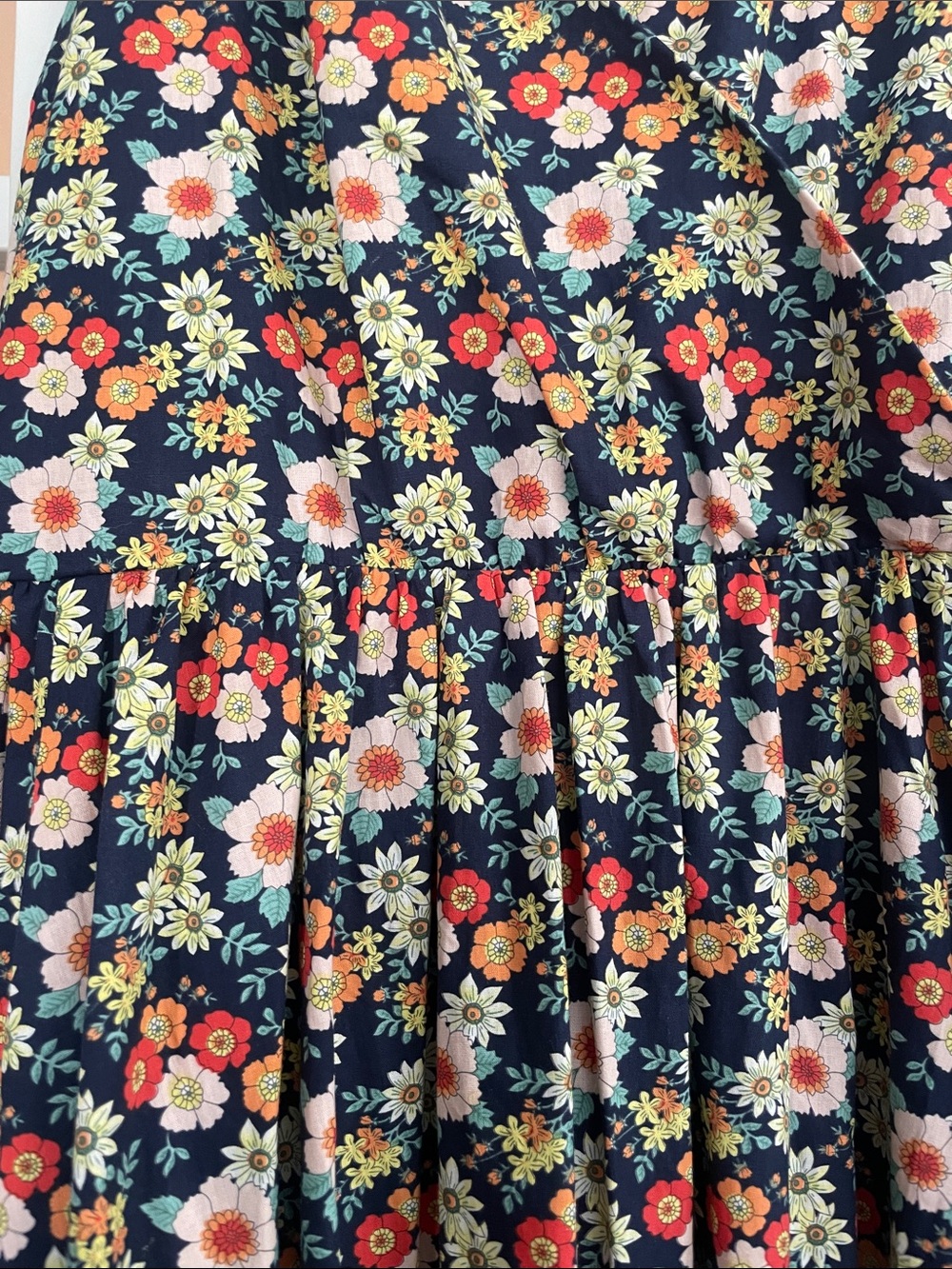 ModCloth Floral V-Neck Sleeveless Midi Dress in Navy floral wrap XL - Picture 2 of 3